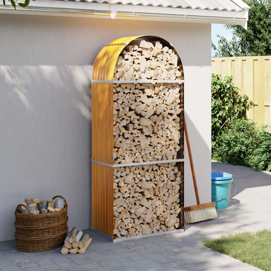 Portaceppi Effetto Legno 80x45x190 cm in Acciaio Zincato - homemem39