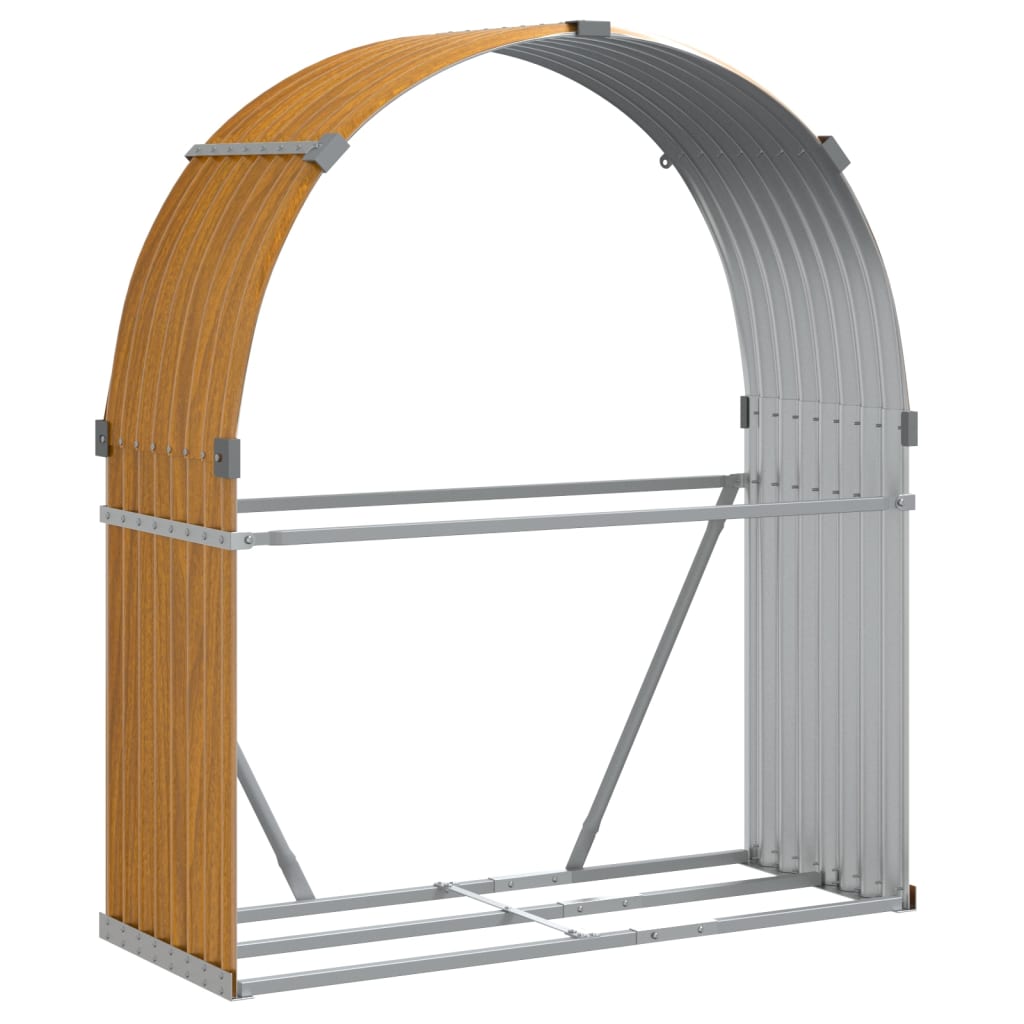 Portaceppi Effetto Legno 120x45x140 cm in Acciaio Zincato - homemem39