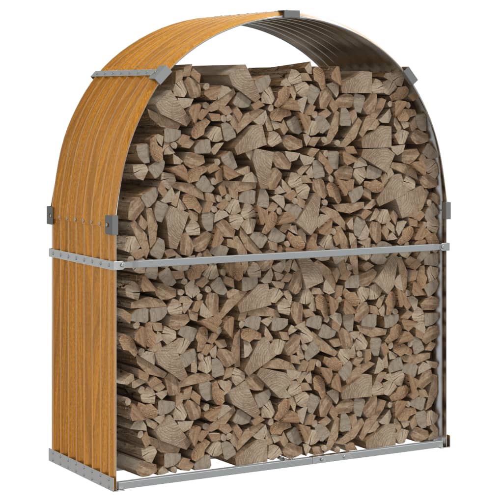 Portaceppi Effetto Legno 120x45x140 cm in Acciaio Zincato - homemem39