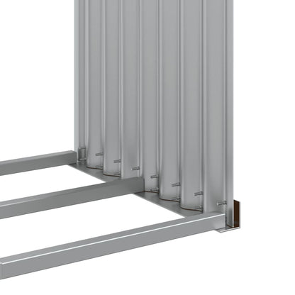 Portaceppi Effetto Legno 120x45x140 cm in Acciaio Zincato - homemem39
