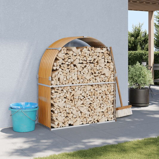 Portaceppi Effetto Legno 120x45x140 cm in Acciaio Zincato - homemem39