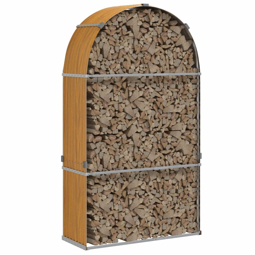 Portaceppi Effetto Legno 120x45x210 cm in Acciaio Zincato - homemem39