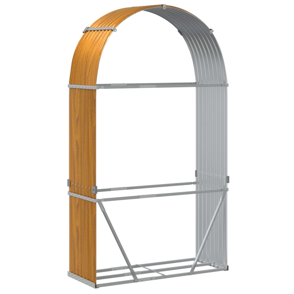 Portaceppi Effetto Legno 120x45x210 cm in Acciaio Zincato - homemem39