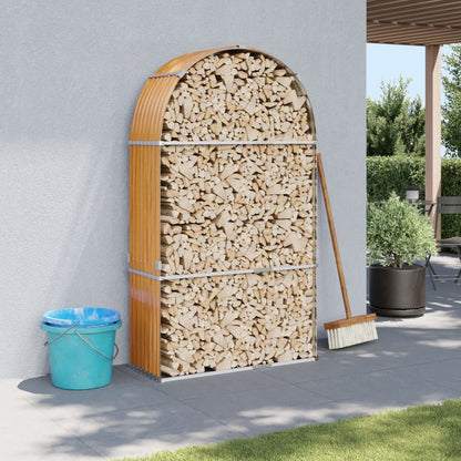 Portaceppi Effetto Legno 120x45x210 cm in Acciaio Zincato - homemem39