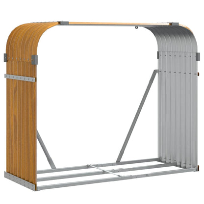Portaceppi Effetto Legno 120x45x100 cm in Acciaio Zincato - homemem39