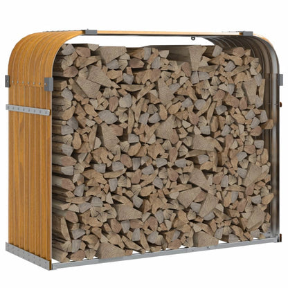 Portaceppi Effetto Legno 120x45x100 cm in Acciaio Zincato - homemem39