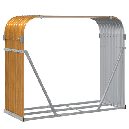 Portaceppi Effetto Legno 120x45x100 cm in Acciaio Zincato - homemem39
