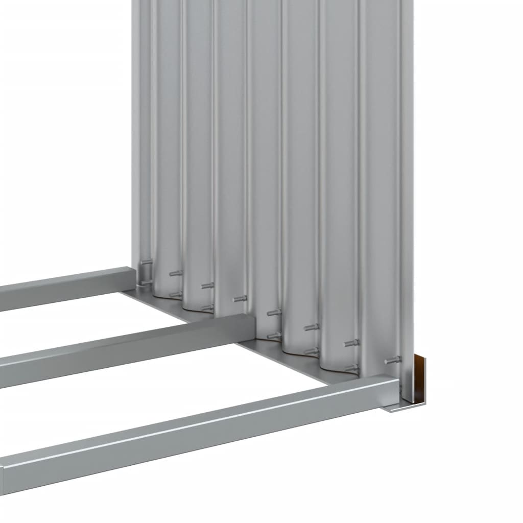 Portaceppi Effetto Legno 120x45x100 cm in Acciaio Zincato - homemem39