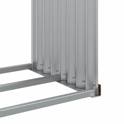 Portaceppi Effetto Legno 120x45x100 cm in Acciaio Zincato - homemem39