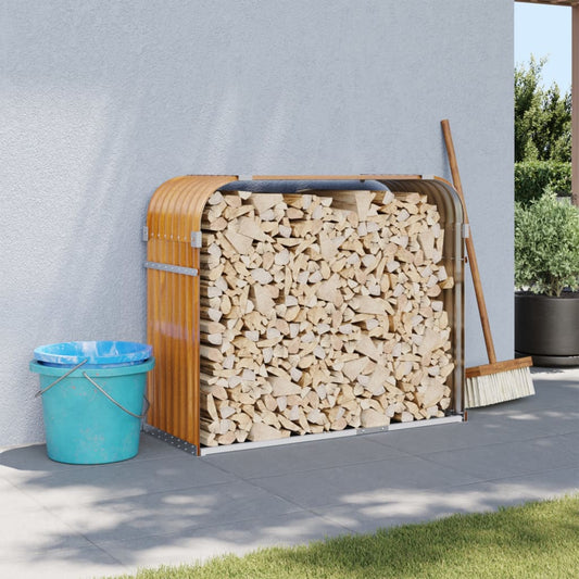 Portaceppi Effetto Legno 120x45x100 cm in Acciaio Zincato - homemem39