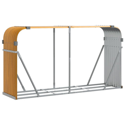 Portaceppi Effetto Legno 180x45x100 cm in Acciaio Zincato - homemem39