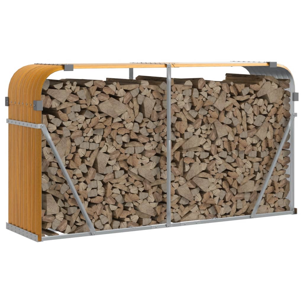 Portaceppi Effetto Legno 180x45x100 cm in Acciaio Zincato - homemem39