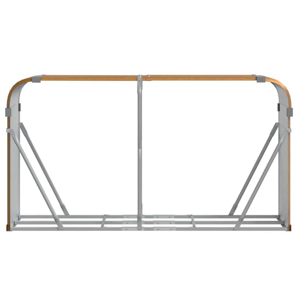 Portaceppi Effetto Legno 180x45x100 cm in Acciaio Zincato