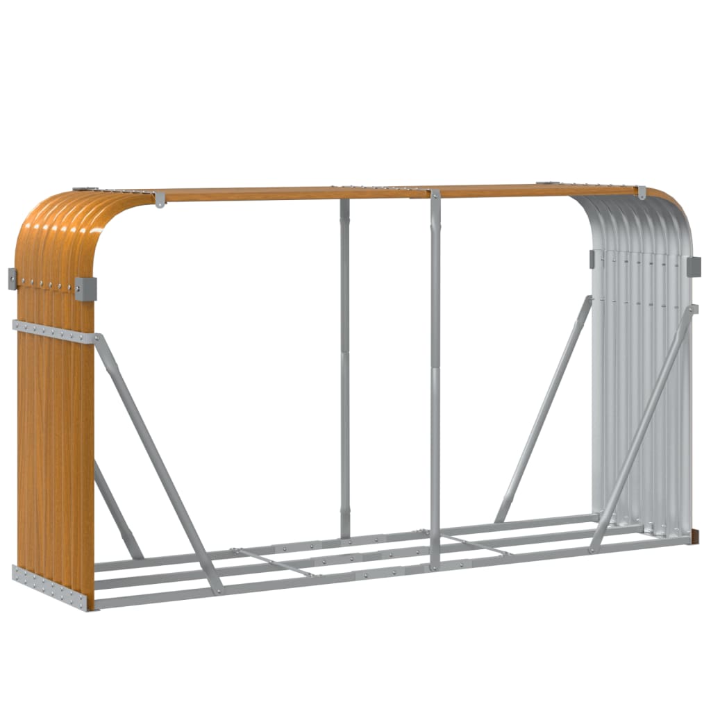Portaceppi Effetto Legno 180x45x100 cm in Acciaio Zincato - homemem39