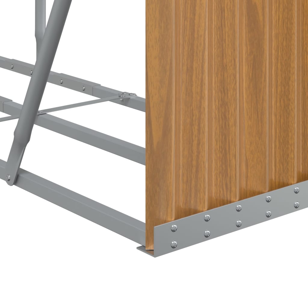 Portaceppi Effetto Legno 180x45x100 cm in Acciaio Zincato - homemem39