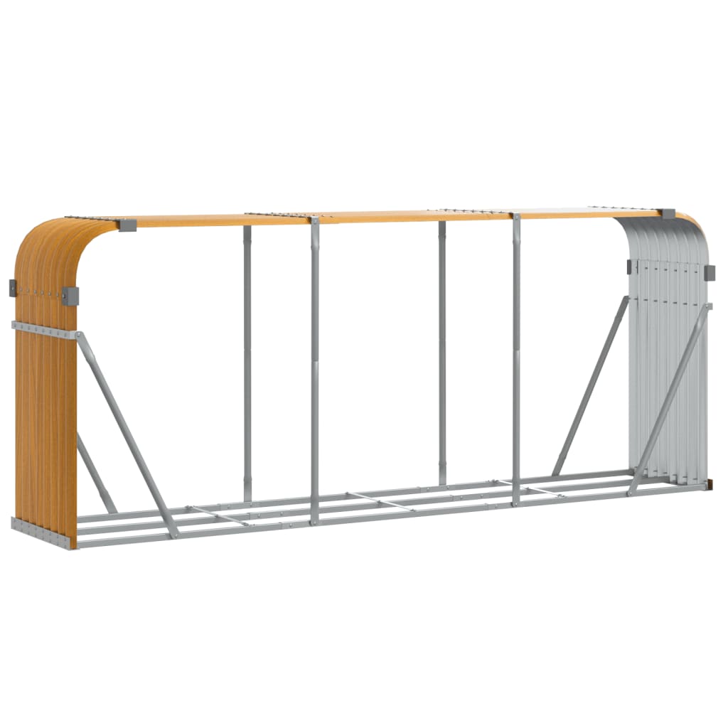 Portaceppi Effetto Legno 234x45x100 cm in Acciaio Zincato - homemem39