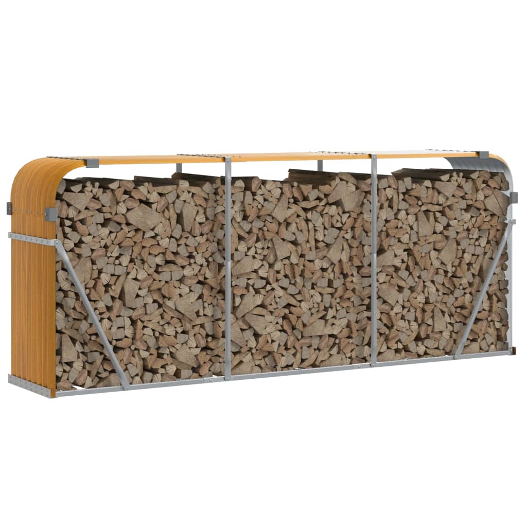 Portaceppi Effetto Legno 234x45x100 cm in Acciaio Zincato - homemem39