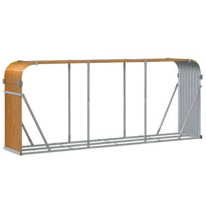Portaceppi Effetto Legno 234x45x100 cm in Acciaio Zincato - homemem39