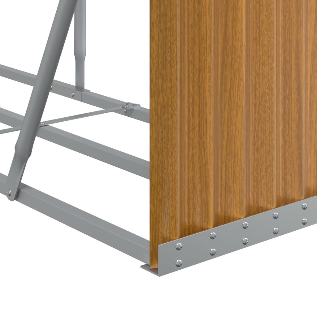 Portaceppi Effetto Legno 234x45x100 cm in Acciaio Zincato - homemem39