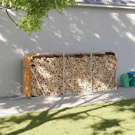 Portaceppi Effetto Legno 234x45x100 cm in Acciaio Zincato - homemem39