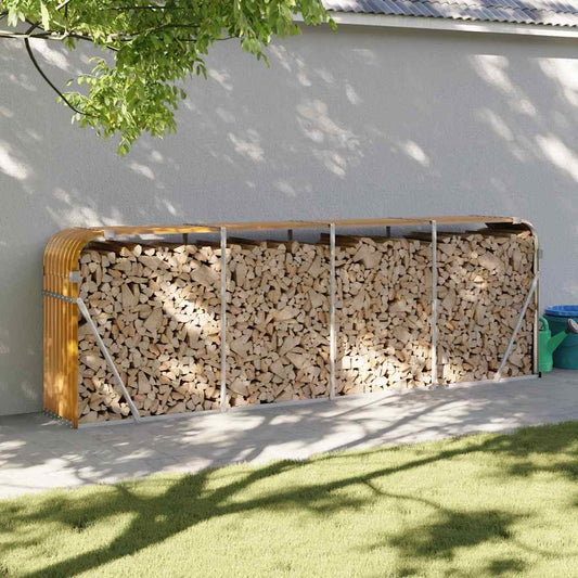 Portaceppi Effetto Legno 300x45x100 cm in Acciaio Zincato