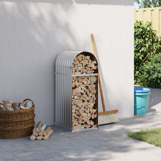 Portaceppi Argento 40x45x100 cm in Acciaio Zincato - homemem39
