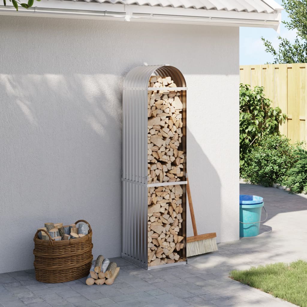 Portaceppi Argento 40x45x170 cm in Acciaio Zincato - homemem39