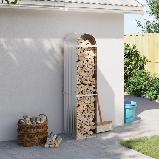 Portaceppi Argento 40x45x170 cm in Acciaio Zincato - homemem39