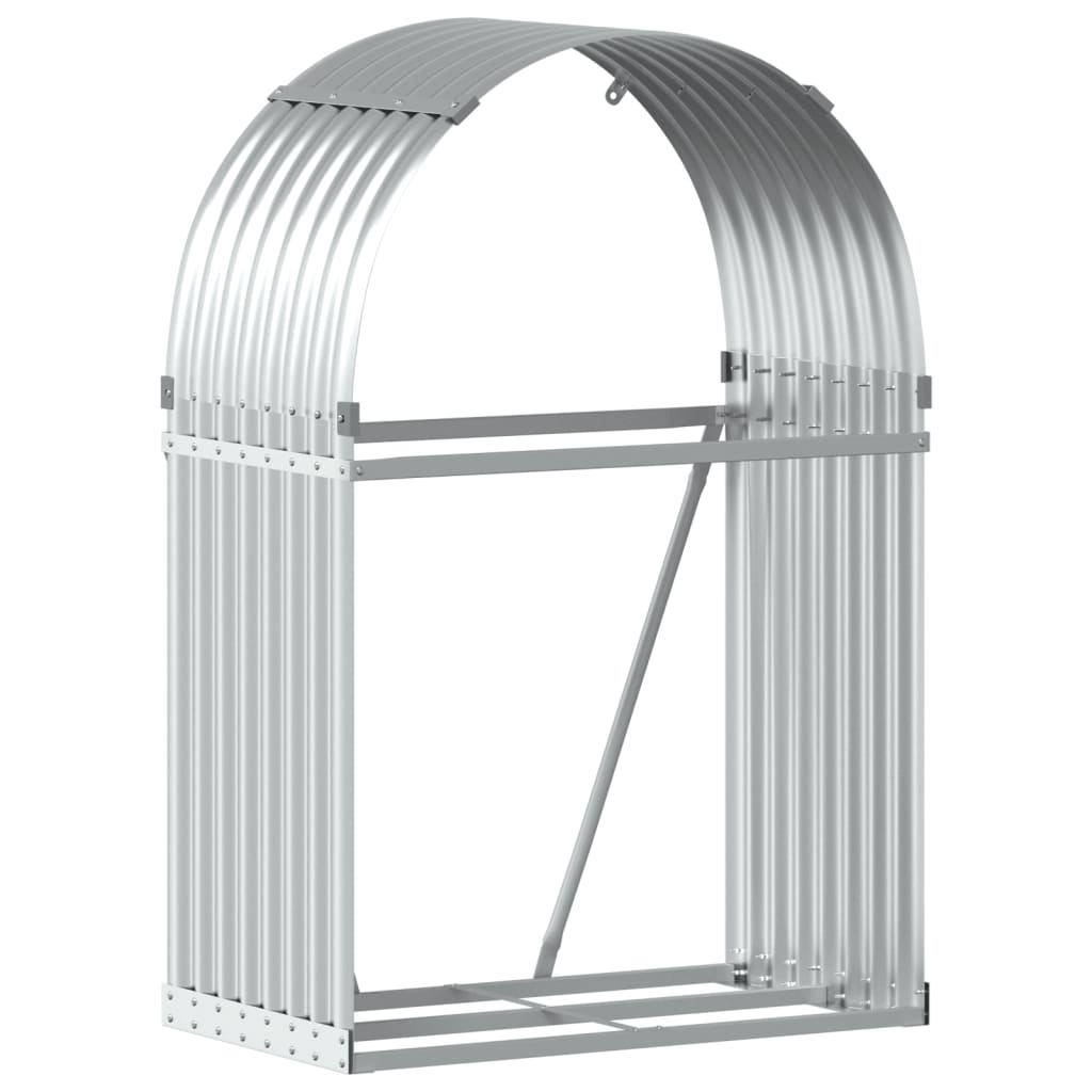 Portaceppi Argento 80x45x120 cm in Acciaio Zincato - homemem39