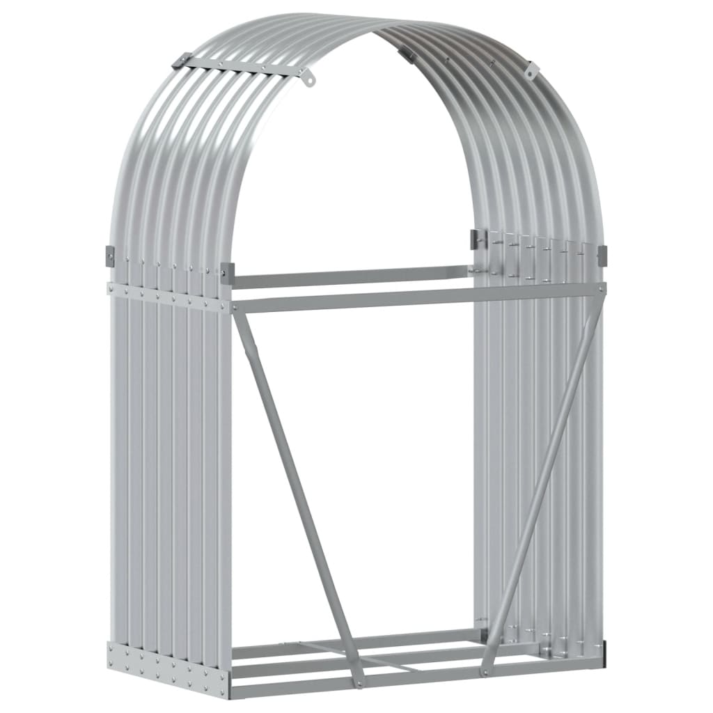 Portaceppi Argento 80x45x120 cm in Acciaio Zincato - homemem39
