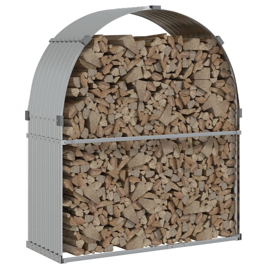 Portaceppi Argento 120x45x140 cm in Acciaio Zincato