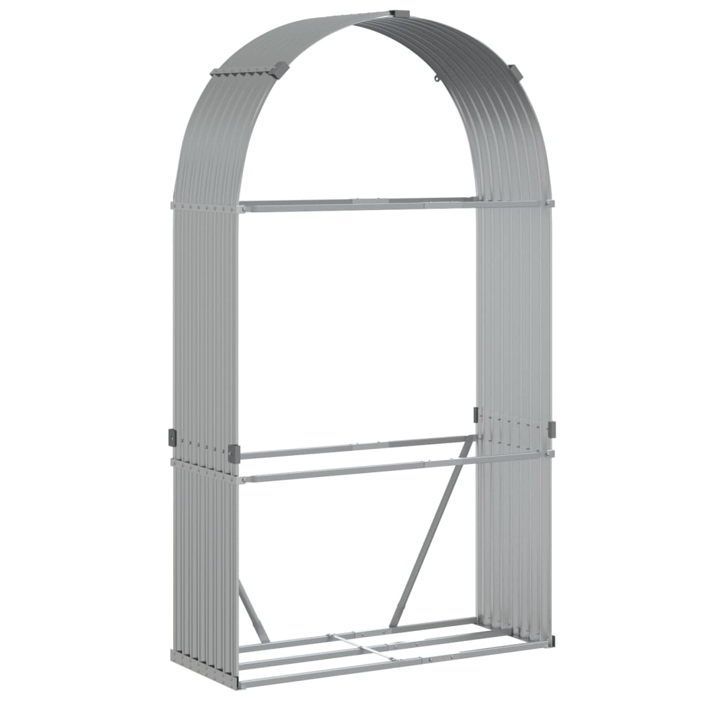 Portaceppi Argento 120x45x210 cm in Acciaio Zincato - homemem39