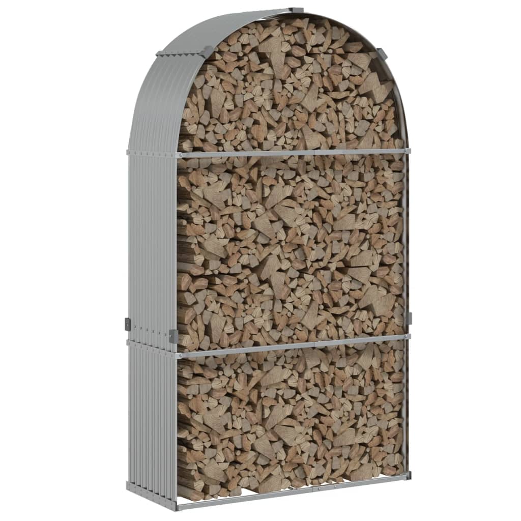 Portaceppi Argento 120x45x210 cm in Acciaio Zincato - homemem39