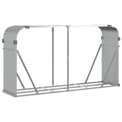Portaceppi Argento 180x45x100 cm in Acciaio Zincato - homemem39