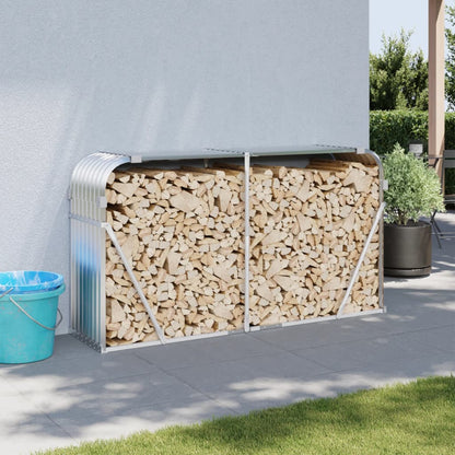 Portaceppi Argento 180x45x100 cm in Acciaio Zincato - homemem39