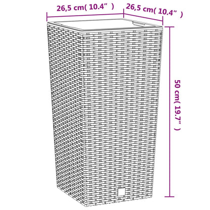 Fioriera con Interno Rimovibile Bianca 11 / 26,5 L in PP Rattan | homemem39