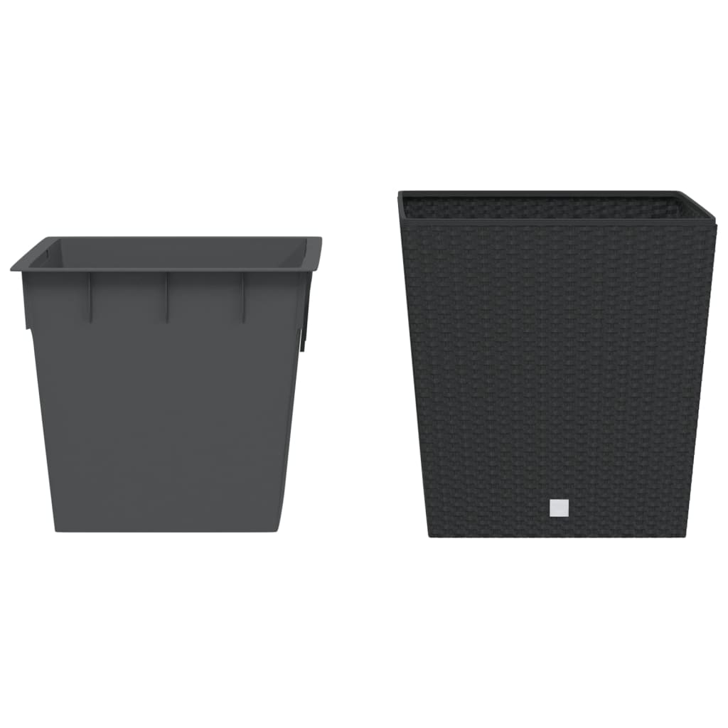 Fioriera con Interno Rimovibile Antracite 37 / 64 L PP Rattan | homemem39