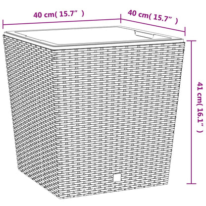 Fioriera con Interno Rimovibile Antracite 37 / 64 L PP Rattan | homemem39
