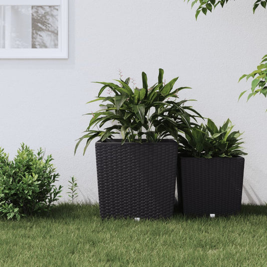 Fioriera con Interno Rimovibile Antracite 37 / 64 L PP Rattan | homemem39