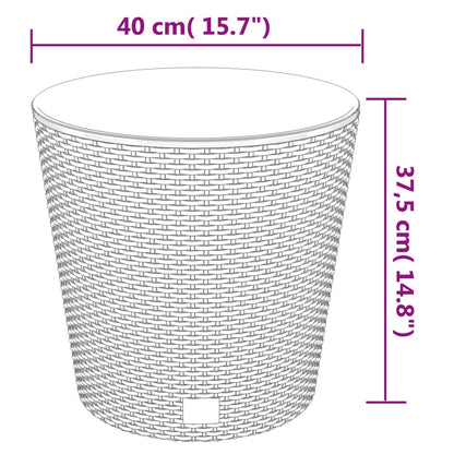 Fioriera con Interno Rimovibile Antracite 35 / 37,5 L PP Rattan