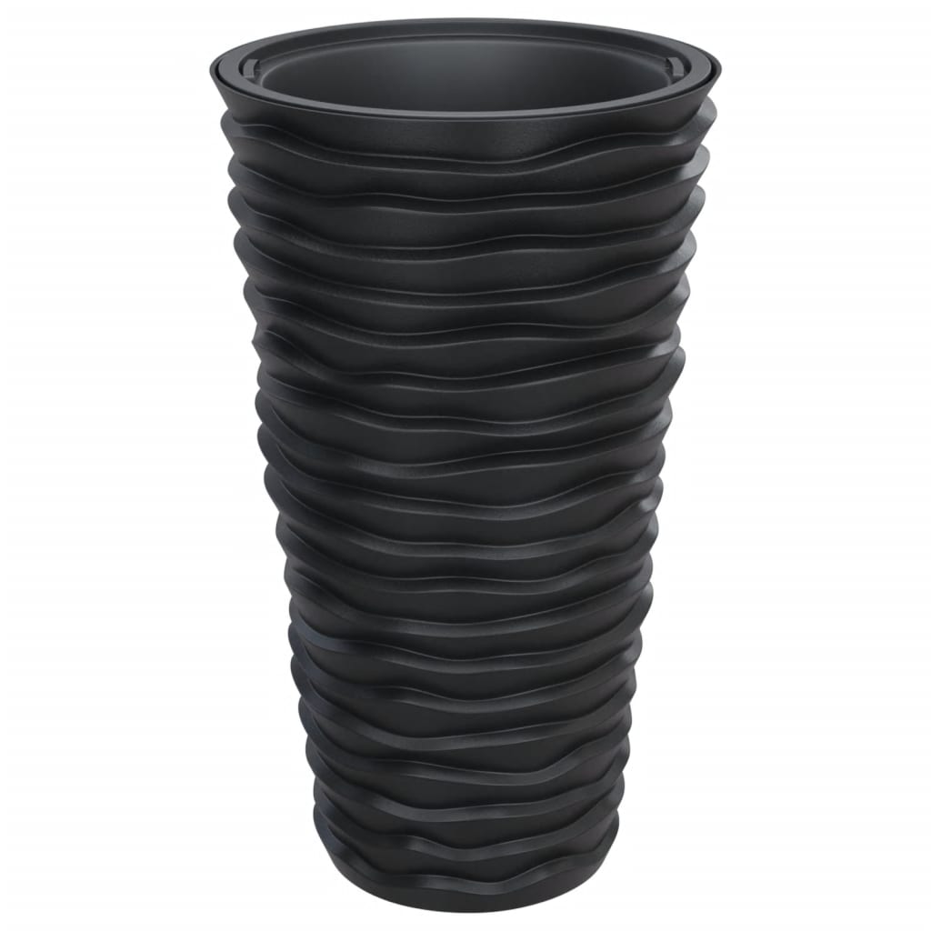 Fioriera con Interno Rimovibile Antracite 8/22 L PP Scanalato | homemem39