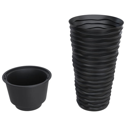 Fioriera con Interno Rimovibile Antracite 8/22 L PP Scanalato | homemem39