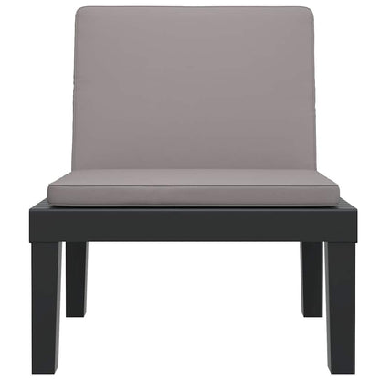 Lettino Prendisole con Cuscini Antracite in PP | homemem39