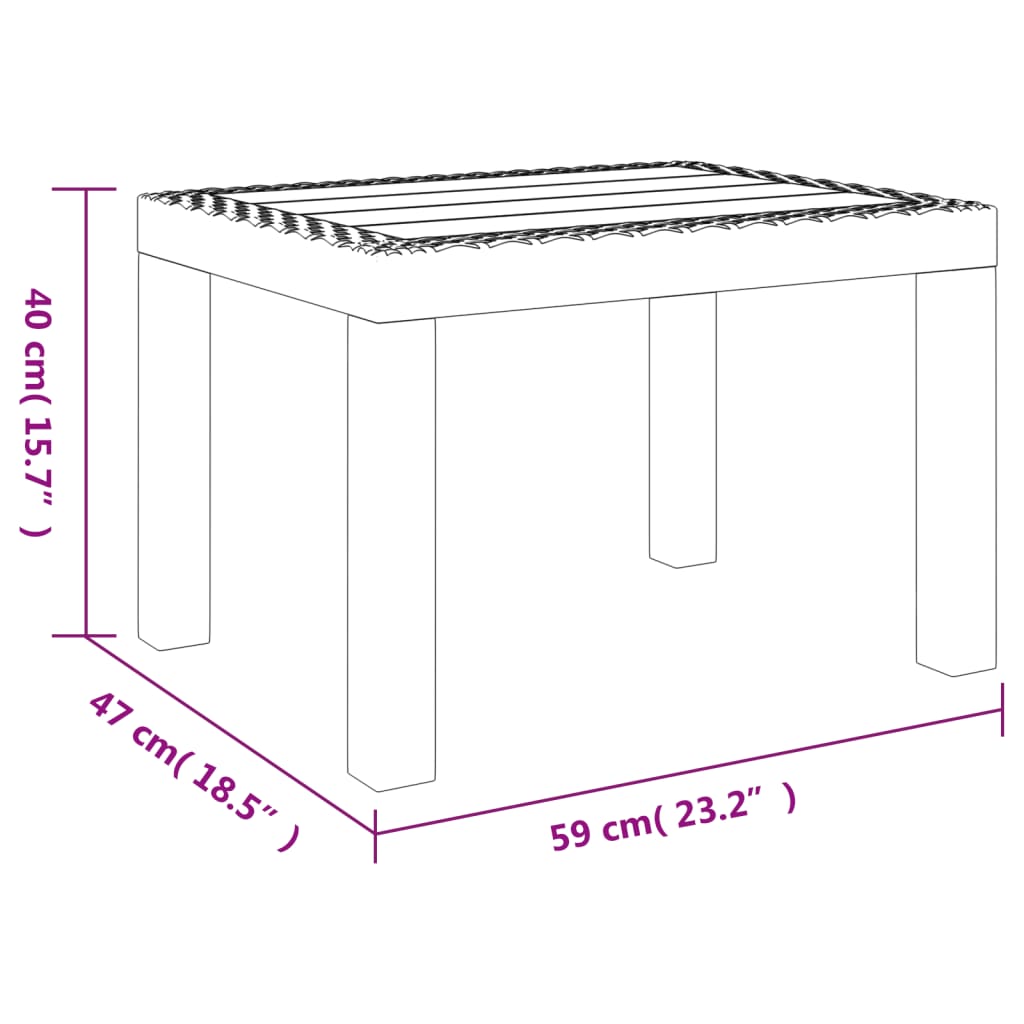 Tavolo da Giardino Antracite 59x47x40 cm in PP - homemem39