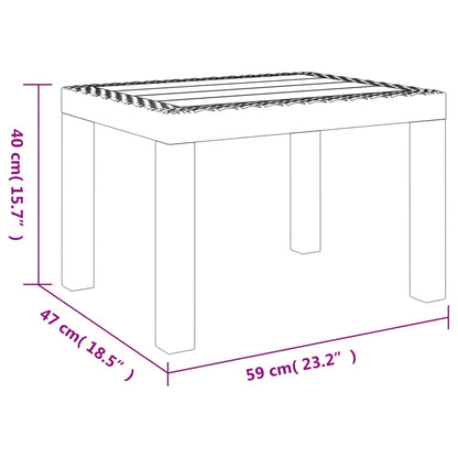 Tavolo da Giardino Antracite 59x47x40 cm in PP - homemem39