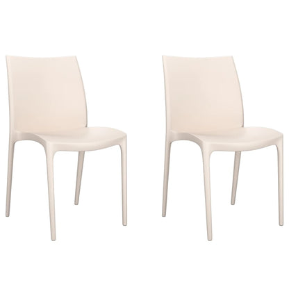 Sedie da Giardino 2 pz Crema 50x46x80 cm in Polipropilene - homemem39