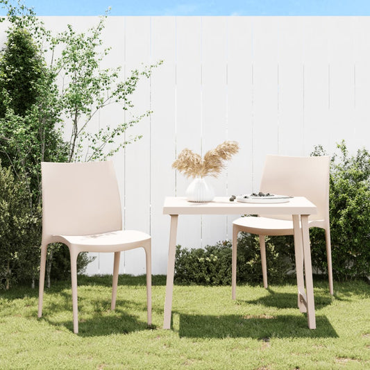 Sedie da Giardino 2 pz Crema 50x46x80 cm in Polipropilene - homemem39