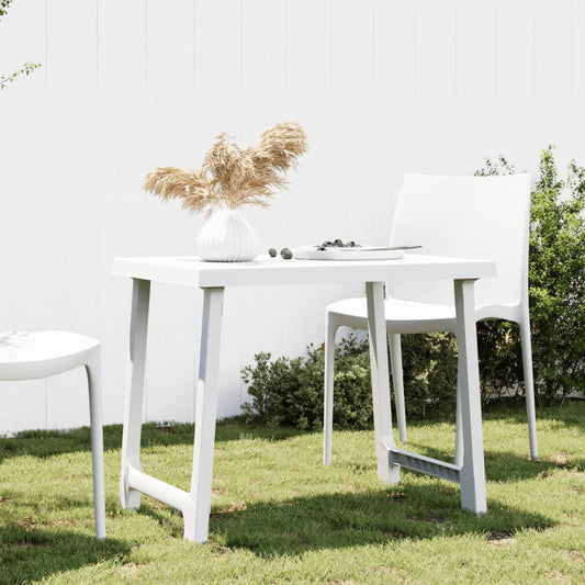 Tavolo da Campeggio Bianco 79x56x64cm in PP Aspetto in Legno - homemem39
