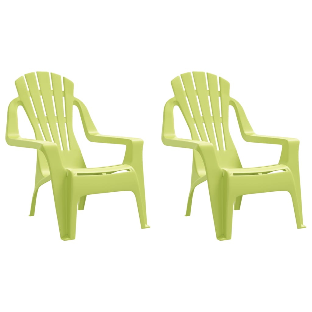 Sedie Giardino 2pz Bambini Verdi 37x34x44cm PP Aspetto in Legno - homemem39