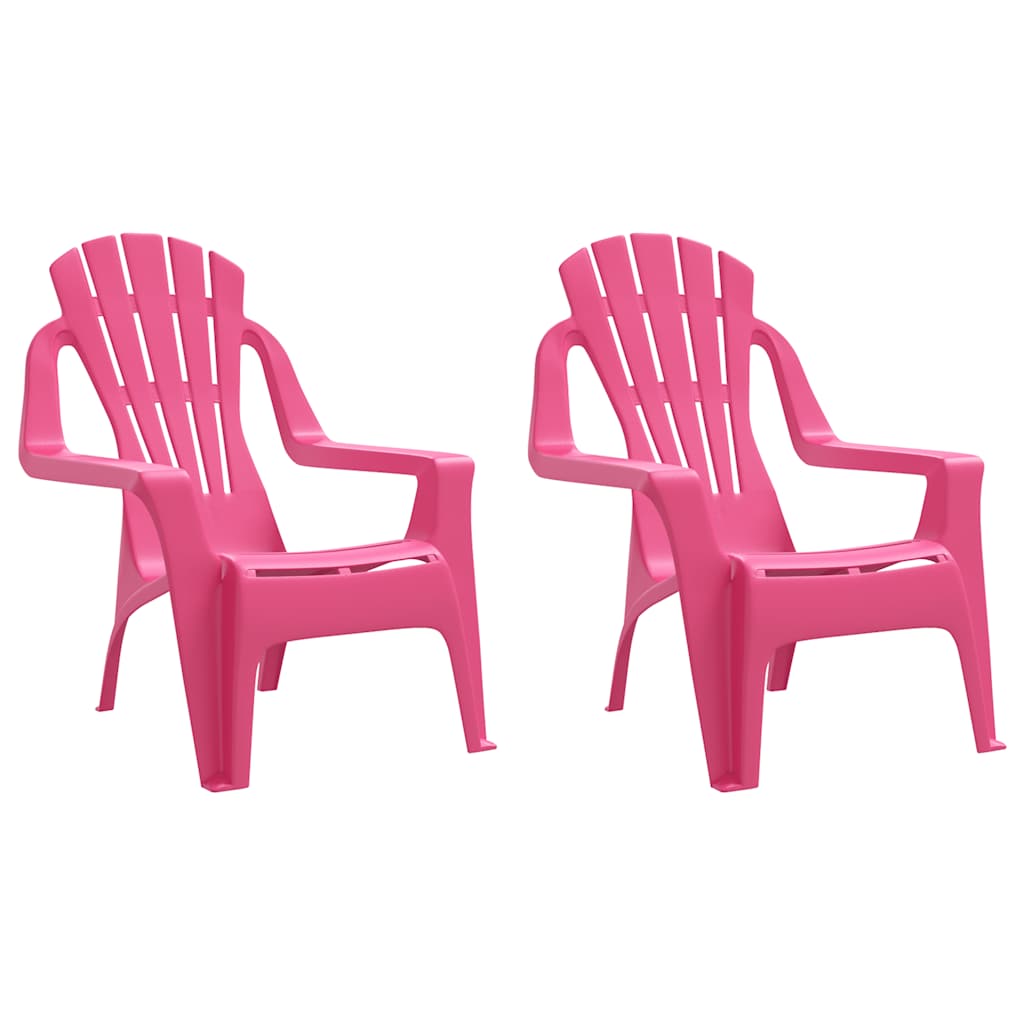 Sedie Giardino 2pz Bambini Rosa 37x34x44cm PP Aspetto in Legno - homemem39